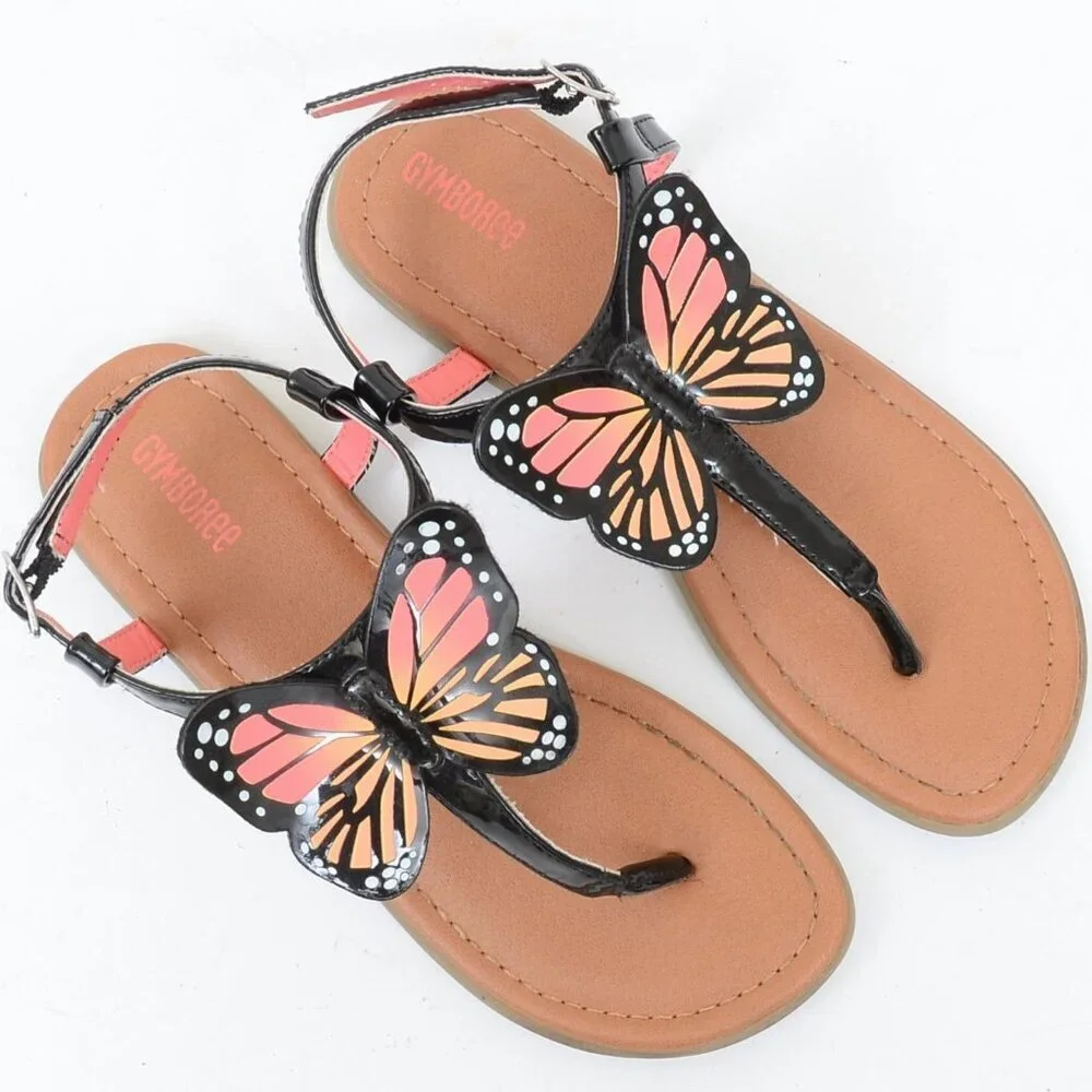 Gymboree Girls Applique Butterfly Sandals - Magical Monarch - Black Girls Size 3